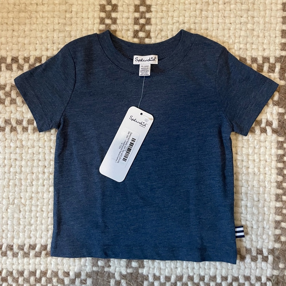 Splendid baby tshirt, navy blue. Size 6-12 months. New with tags.